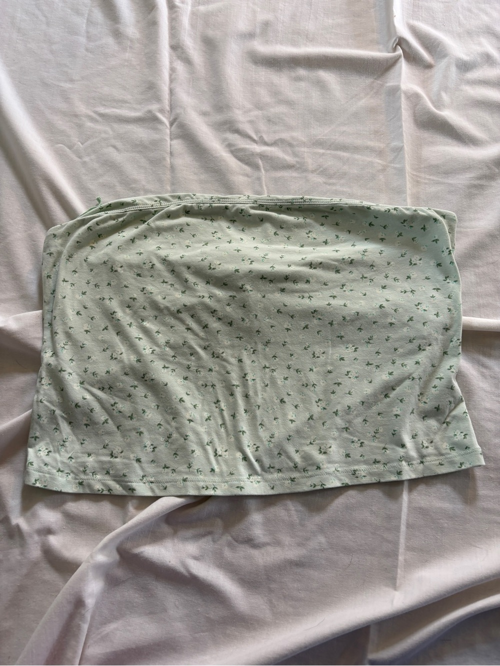 Light Green Floral Tube Top